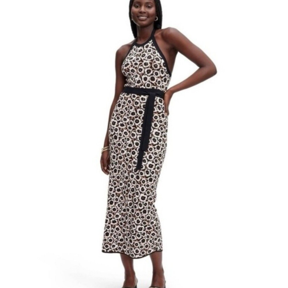 Diane Von Furstenberg For Target Animal Print Fine Knit Halter Maxi Dress, XXS
